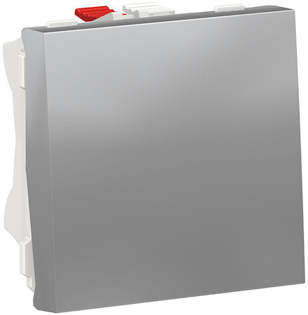 Schneider Electric NU320130 UNICA MODULAR выключатель 1-клавишный, сх. 1, 10 AX, 250 В, 2 модуля алюминий