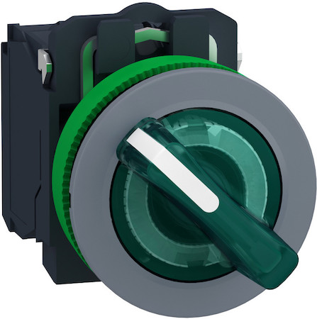 Schneider Electric XB5FK123B5C0 ПЕР-ЛЬ 22ММ 2 ПОЗИЦИИ, 24В ЗЕЛ. С ПОДСВЕТКОЙ, ЗАПОДЛИЦО, 1НО, 1 НЗ, ПЛАСТИК C0