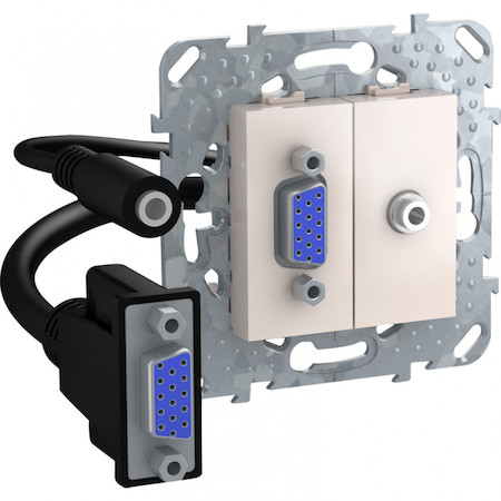 Schneider Electric MGU5.932.25ZD UNICA РОЗЕТКА HD15+Minijack, БЕЖЕВЫЙ
