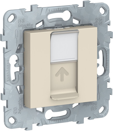 Schneider Electric NU541144 UNICA NEW розетка компьютерная, RJ45, одиночная, кат. 5е UTP, бежевый