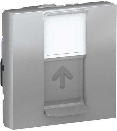 Schneider Electric NU341530 UNICA MODULAR розетка компьютерная,RJ45,одиночная, кат.6 UTP,2 модуля,алюминий