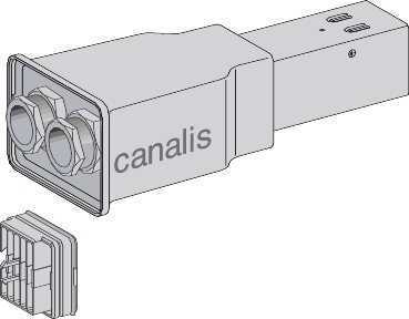 Schneider Electric KBB40ABG44 Canalis, feed unit for KBB, 40A, left mounting, 2 circuits