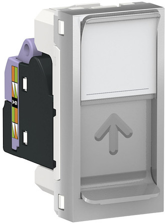 Schneider Electric NU341430 UNICA MODULAR розетка компьютерная, RJ45, одиночная, кат.6 UTP 1 модуль,алюминий