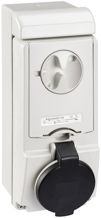 Schneider Electric 83138 НАСТЕННАЯ РОЗЕТКА UNIKA С ДЕРЖ ПРЕДОХР 16A 3PNE 480-500 IP44