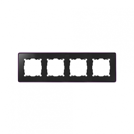 8201640-251 Simon 82 Detail Рамка, 4 поста, графит, фиолетовое основание