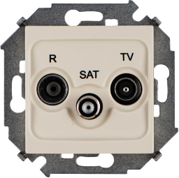 1591466-031 Simon 15 Бежевый Розетка R-TV-SAT одиночная, винт.заж.