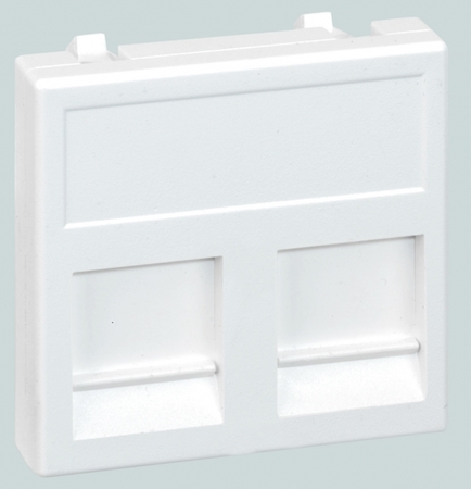 KB76-8 Simon Адаптер на 2 RJ45 CJ545U(FM), CJ546U(FM), шторка, 45х45мм, SC, алюминий