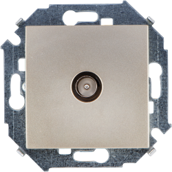 1591475-034 Simon 15 Шампань Розетка TV одиночная, винт.заж.