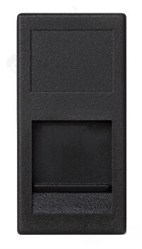KA76-14 Simon Адаптер на 1 RJ45 CJ545U(FM), CJ546U(FM), шторка, 22,5х45мм, SC, графит