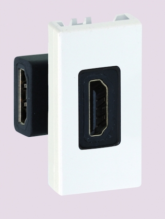 K129B-9 Simon Разъём HDMI, 22,5х45мм, (мама-мама), белый