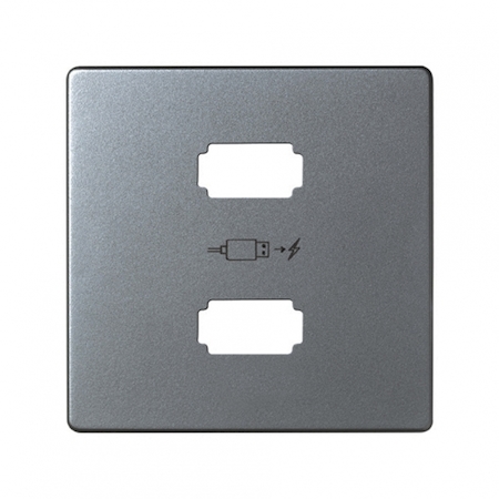 8201096-093 Simon 82 Detail Накладка для  7501096-039 2хUSB, алюминий