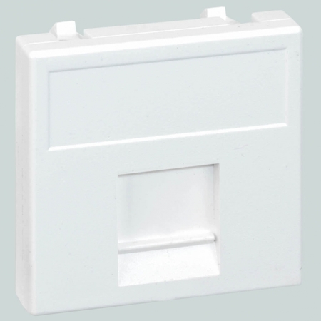 K76-9 Simon Адаптер со шторкой на 1 RJ45 конектор, AMP(S110,SL110,SLt),Brand-Rex,RIT45х45мм, белый
