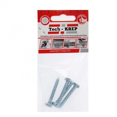 Tech-KREP 102581 Болт DIN 571 сантехнический оцинк 6х50 (4 шт) - пакет Tech-Krep