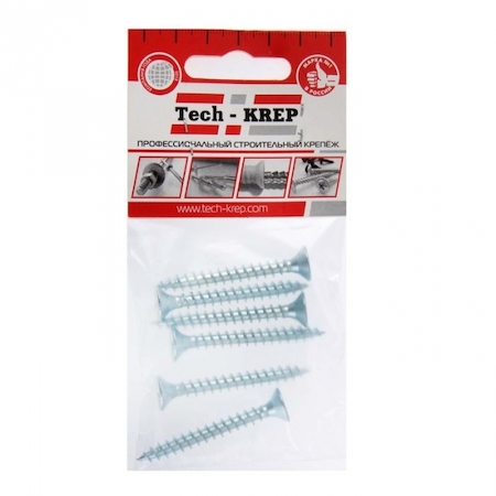 Tech-KREP 102455 Саморез ШУц 6,0х50 пот. гол. (6 шт) - пакет Tech-Krep