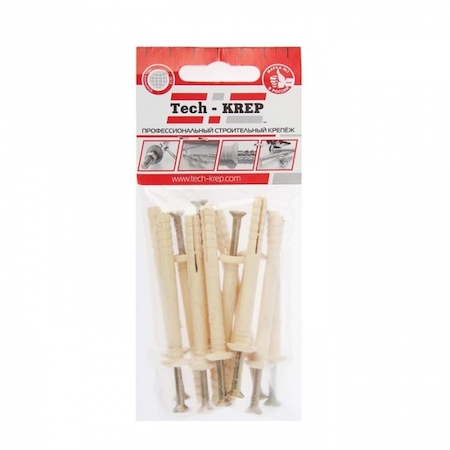 Tech-KREP 102938 Дюбель-гвоздь 6L40 гриб. манжета (нейлон) (12 шт) - пакет Tech-Krep