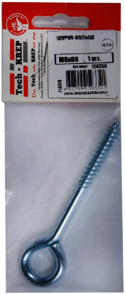 Tech-KREP 124356 Шуруп- кольцо М8х80 (1 шт) - пакет Tech-Krep