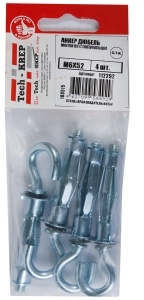 Tech-KREP 112292 Анкер (дюбель) Молли RO (с полукольцом) М6х52 (4 шт) - пакет Tech-Krep