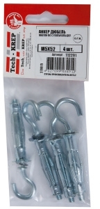 Tech-KREP 112291 Анкер (дюбель) Молли RO (с полукольцом) М5х52 (4 шт) - пакет Tech-Krep