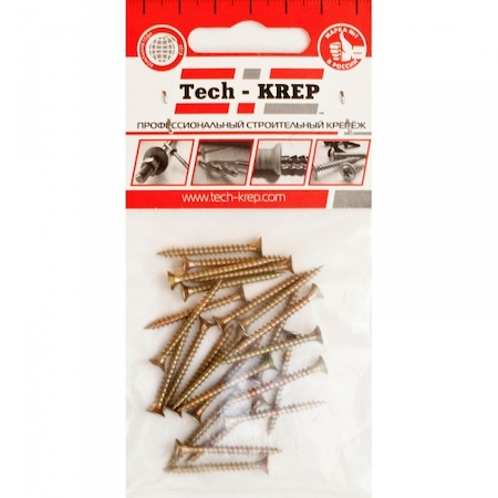 Tech-KREP 102475 Саморез ШУж 3,0х30 пот. гол. (25 шт) - пакет Tech-Krep