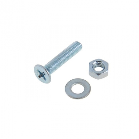 Tech-KREP 114059 Винт DIN965 с потайной головкой оцинк. M4х20 + гайка + шайба (20 шт) - пакет Tec