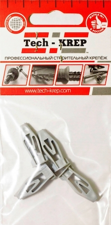 Tech-KREP 111486 Дюбель (анкер) Бабочка полипропилен 8х28 (4 шт) - пакет Tech-Krep