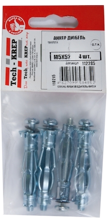 Tech-KREP 112285 Анкер (дюбель) Молли М5х52 (4 шт) - пакет Tech-Krep