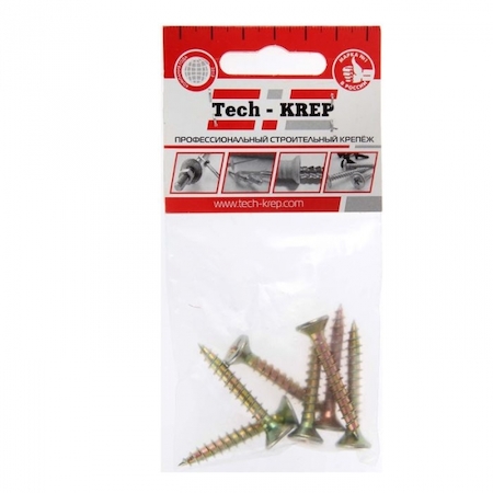 Tech-KREP 102517 Саморез ШУж 6,0х40 пот. гол. (7 шт) - пакет Tech-Krep