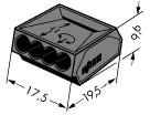 Wago 273-102 4-проводная клемма; темно-серый; 1,
