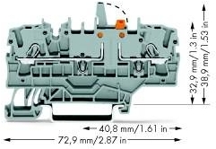 Wago 2002-1971/401-000 2-Leiter-Trennklemme mit mechanische