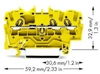 Wago 2002-1306 3-проводная проходная клемма