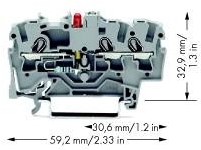 Wago 2002-1321/1000-413 3-проводная светодиодная клемма