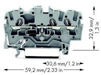 Wago 2001-1311/1000-411 3-проводная диодная клемма с диодом