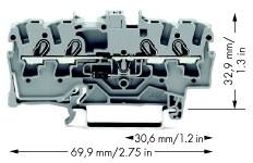 Wago 2002-1411/1000-411 4-проводная клемма с заземлени