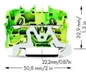 Фото Wago 2002-1207 Клемма двухпроводная с заземлением 0.25-2.5(4)мм.кв. на DIN рейку