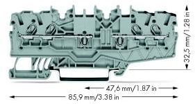 Wago 2000-2141 DOPPEL-DURCHG.KL.MEHRF.BRЬCK. GRAU