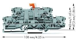 Wago 2002-2971 Клемма 2-уров,4-провод,2,5 кв.мм., с