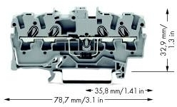 Wago 2004-1411/1000-401 4-проводная диодная клемма