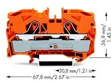 Wago 2010-1202 2-проводная проходная клемма