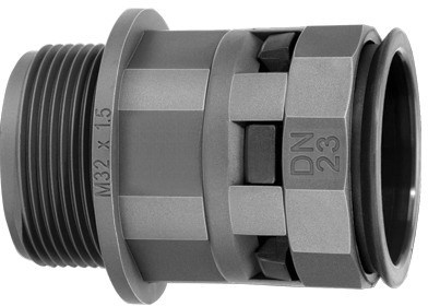 Фото ДКС PAM17M25N Муфта труба-коробка DN 17 мм, M25х1,5, полиамид, цвет чёрный DKC