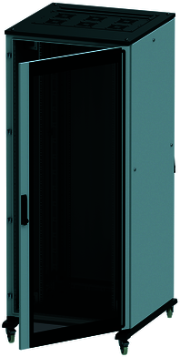 ДКС R5IT2488GS Напольный шкаф 24U 800х800 двери стекло/сплошная, укомплектован вводом и заглушками RAL7011/7035