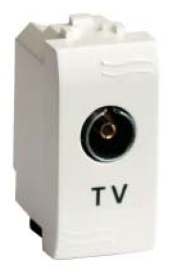 ДКС 76721B TV розетка с согласующим сопротивлением (универсальная), белая, 1мод.