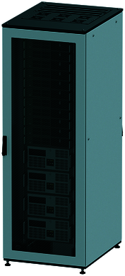 ДКС R5IT4268PF Напольный шкаф 42U 600х800 двери перфорированная/перфорированная, укомплектован вводом и заглушками RAL7011/7035