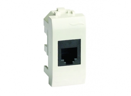 ДКС 76654B Комп.роз. RJ45 кат.5e, Brava, белая, 1мод