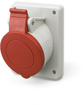 Фото ДКС DIS4133267 Розетка панельная с наклоном IP44 32А 3P+E+N 400В DKC