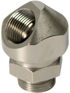 ДКС 6028-50G Поворотный адаптер 45° M50x1,5, IP68/IP67, никелироованная латунь