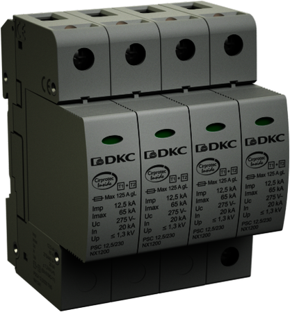ДКС NX1212 УЗИП, класс I+II, 1-полюсный, L-N, 12,5к
