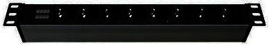 ДКС R519SH8CD БРП 19" 16A с индикацией Вых: 8хSchuko, Вх:SchukoX2м