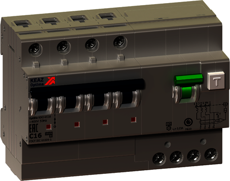 КЭАЗ 274847 АВДТ с защитой от сверхтоков OptiDin VD63-43C32-AS-УХЛ4 (4P, C32, 100mA)