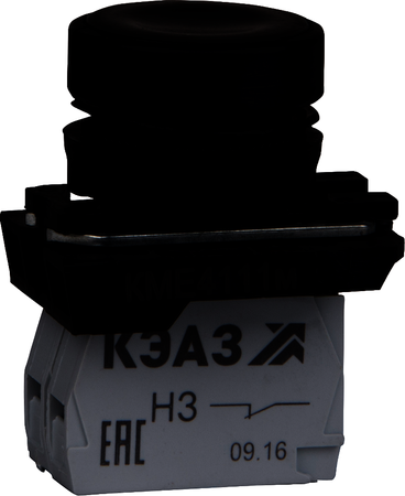 Фото КЭАЗ 248240 Кнопка КМЕ4111м-черный-1но+1нз-цилиндр-IP40-