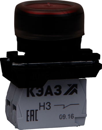 Фото КЭАЗ 248244 Кнопка КМЕ4211м-красный-1но+1нз-цилиндр-IP65-